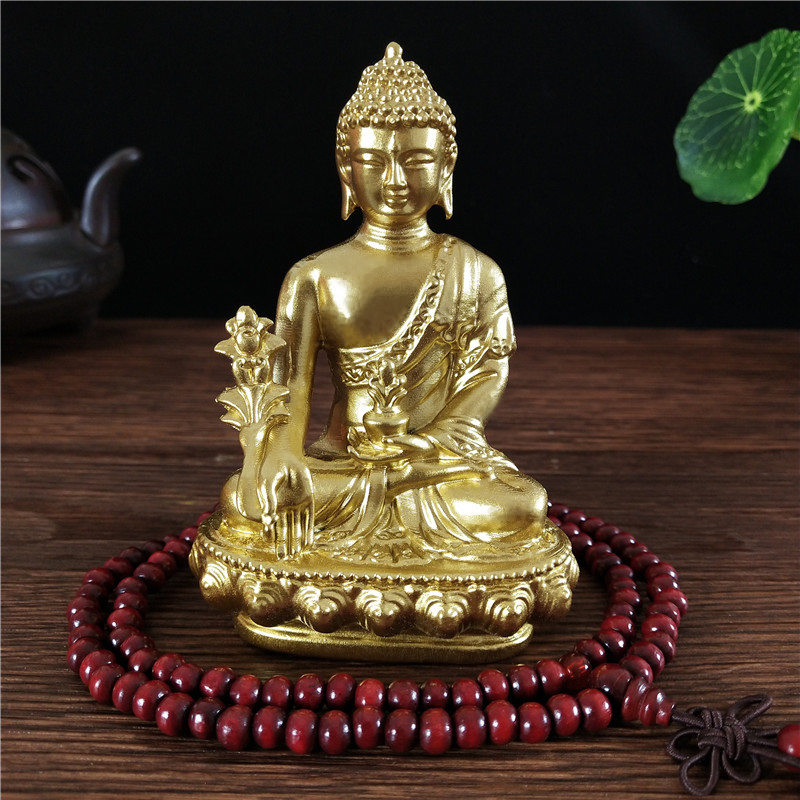 Bonsai Garden Zen - Goldn Geneeskunde Boeddhabeeld Met Ketting Ornament