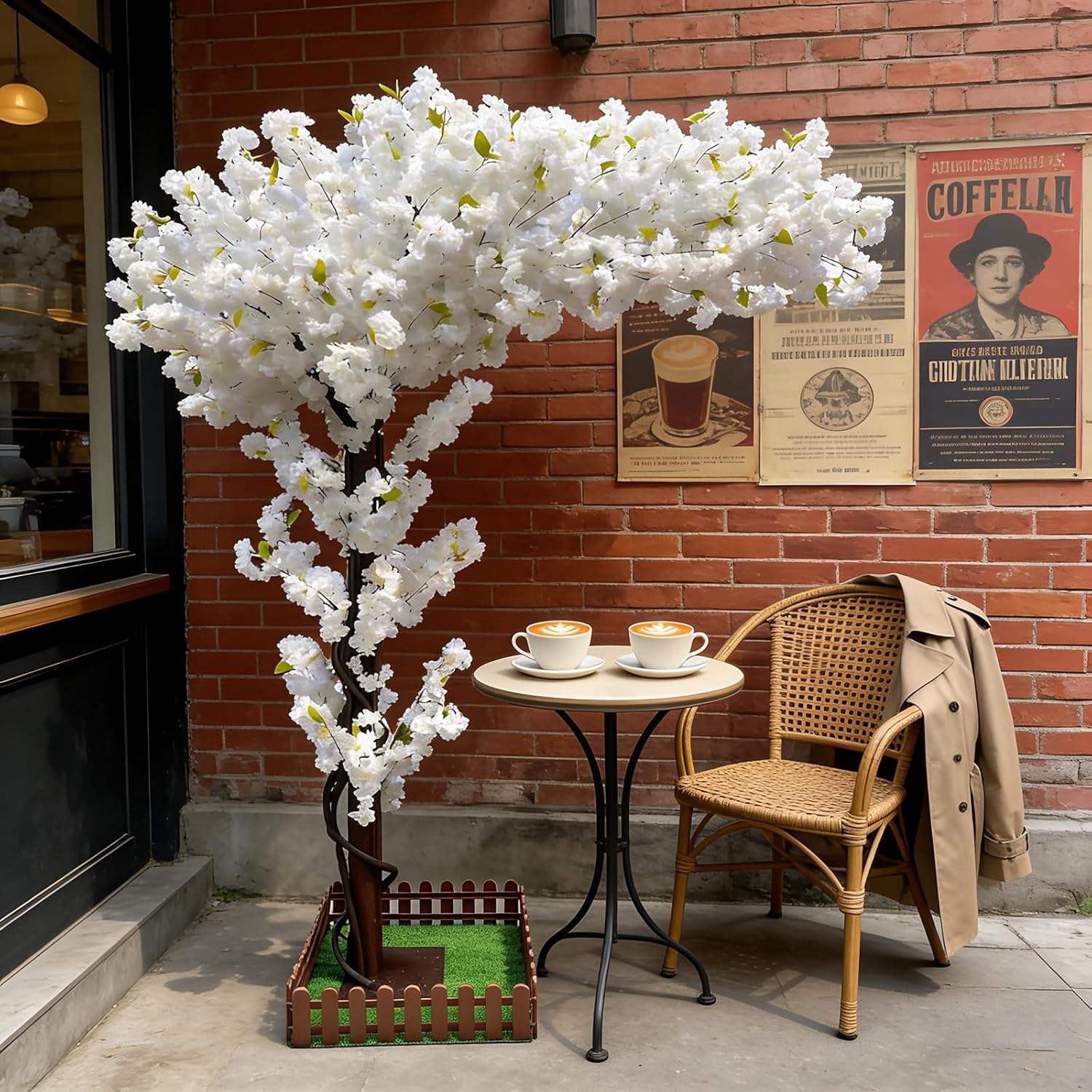 Grote kunstmatige witte kersen - Bonsai Garden Restaurant recensie en prijs