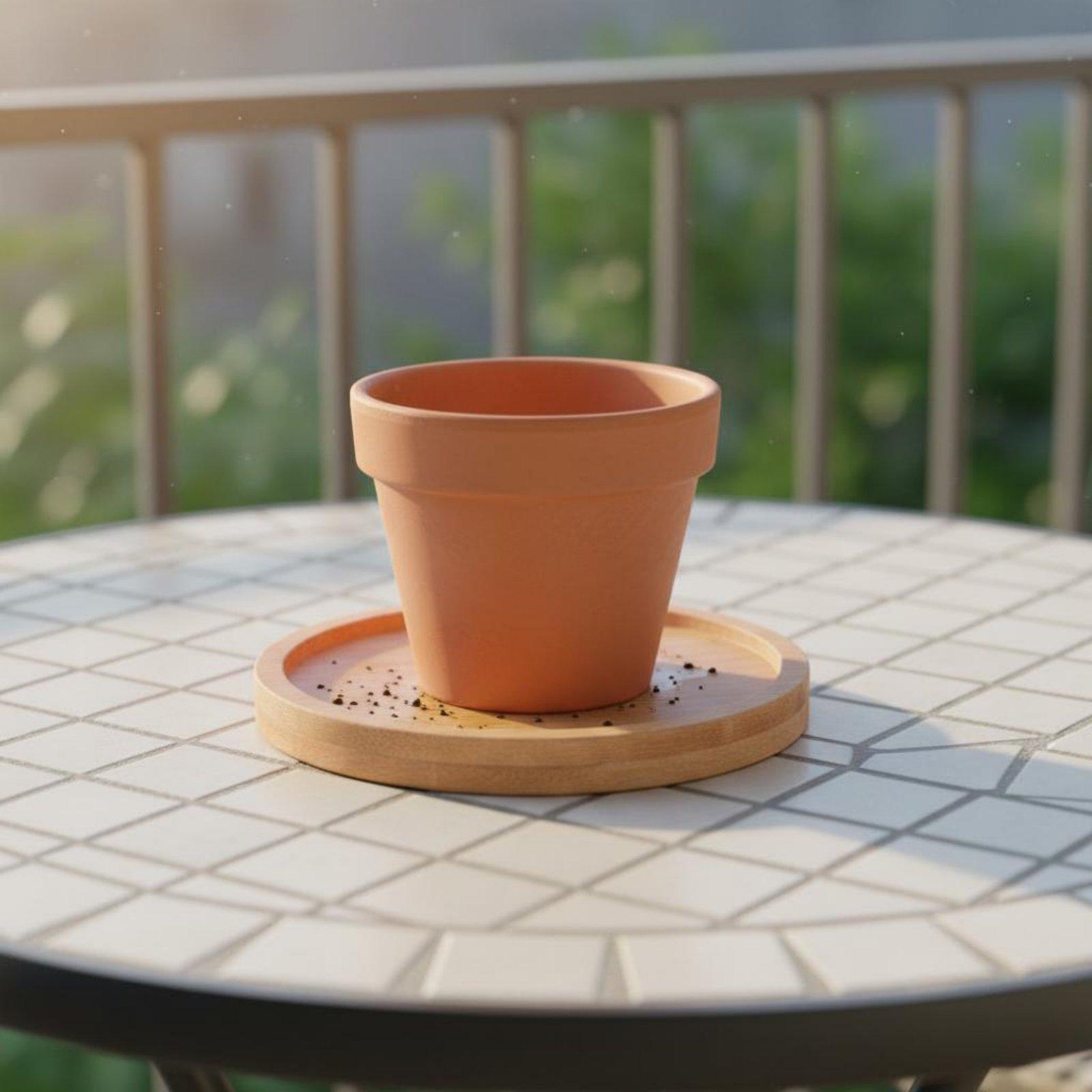 Industriële bamboe plantenonde - Drip Tray Saucer recensie en prijs