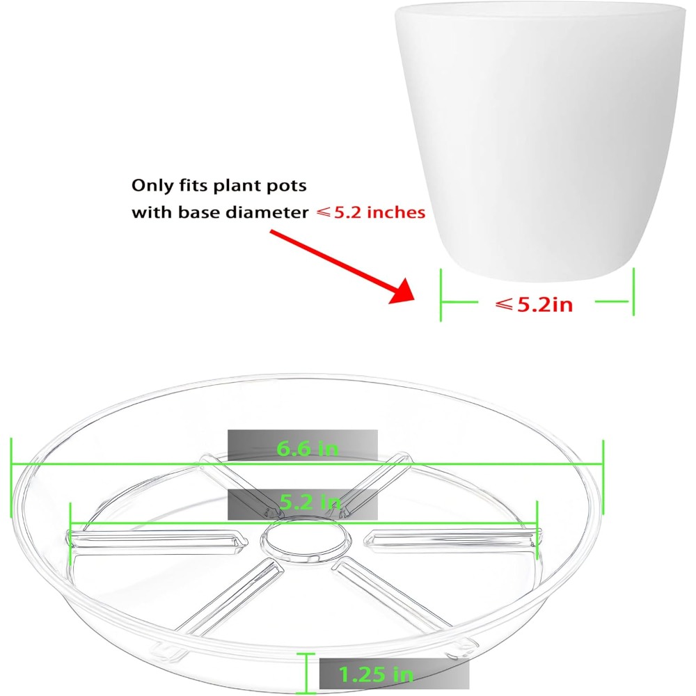 6-pack transparante plantenond - Drip Tray Saucer recensie en prijs